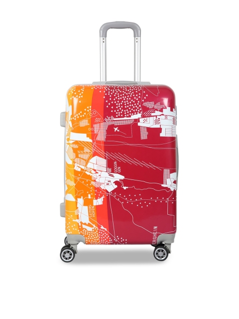 

Polo Class Red & Yellow Printed Hard-Sided Cabin Trolley Suitcase