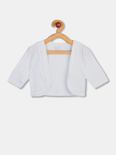 

The Childrens Place Girls White Open-Front Crop Shrug