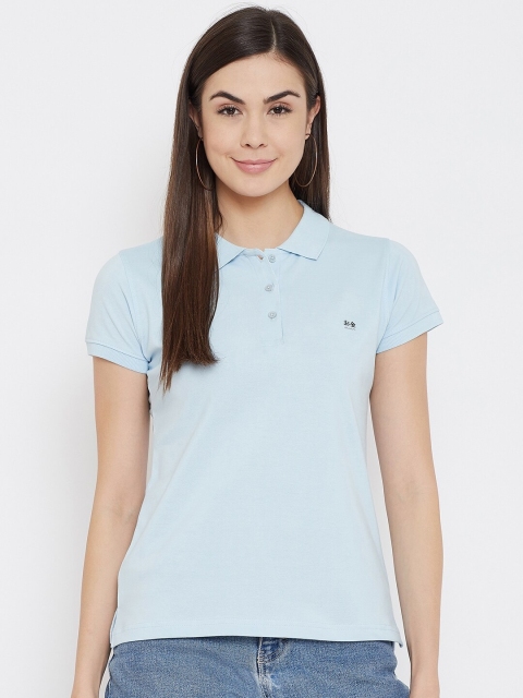 

Okane Women Blue Polo Collar T-shirt