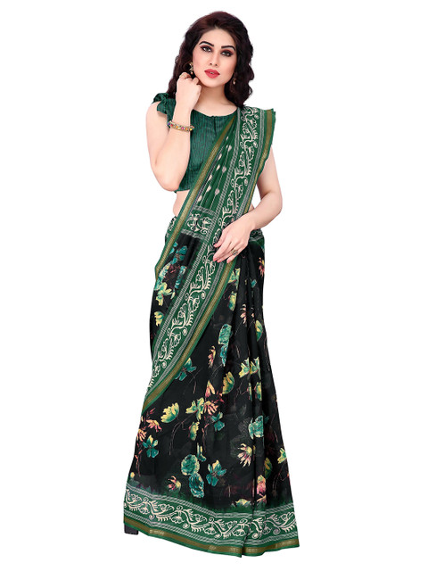 

KALINI Black & Green Bagh Zari Bagh Saree