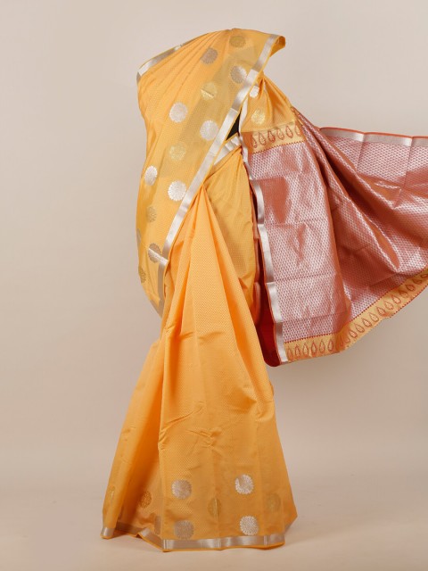 

Pothys Yellow & Red Ethnic Motifs Zari Art Silk Saree