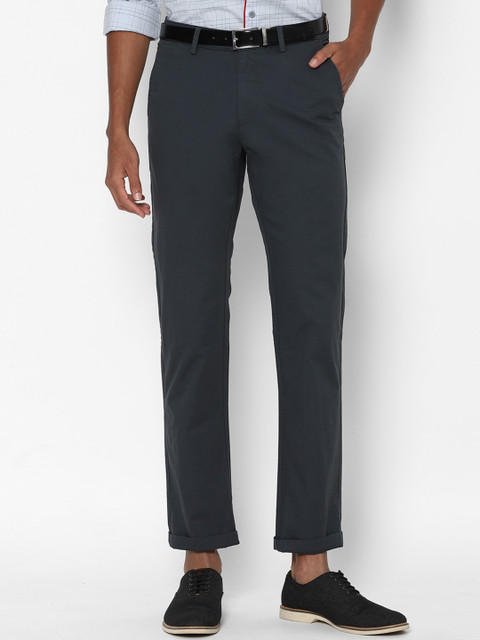 

Allen Solly Men Grey Regular Trousers