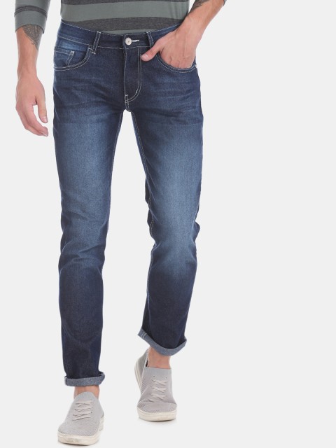 

Newport Men Blue Slim Fit Low-Rise Faded Jeans