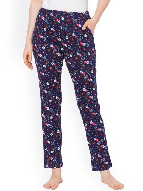 

Sweet Dreams Women Navy Blue Floral Printed Lounge Pants