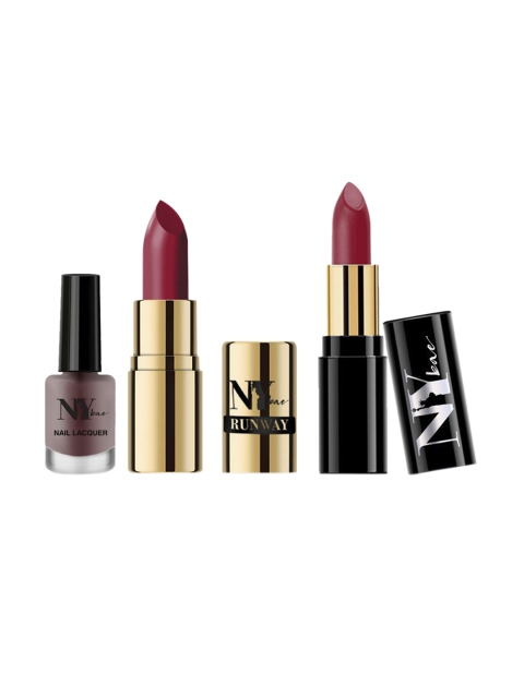 

NY Bae Women Red & Pink Lip and Nail Ready Combo of 3 - 14.7g