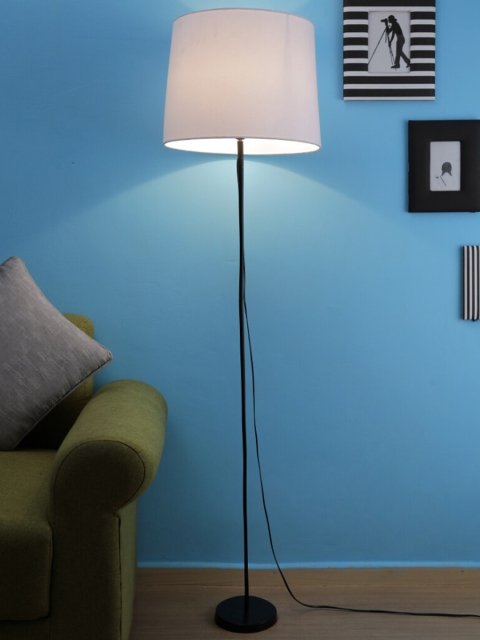 

SANDED EDGE White & Black Contemporary Club Lamp with Shade