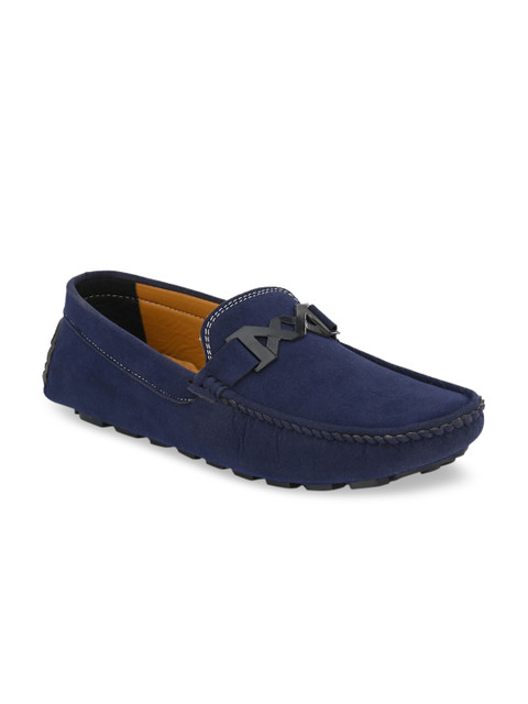 

Azzaro Black Men Blue Loafers