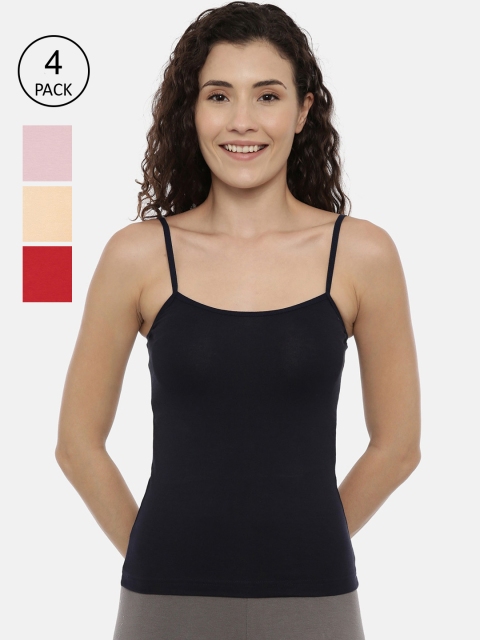 

GOLDSTROMS Women Pack Of 4 Solid Regular Camisoles 4PK-9001-701, Black