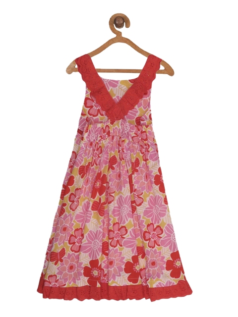 

Miyo Red Floral Printed A-Line Dress