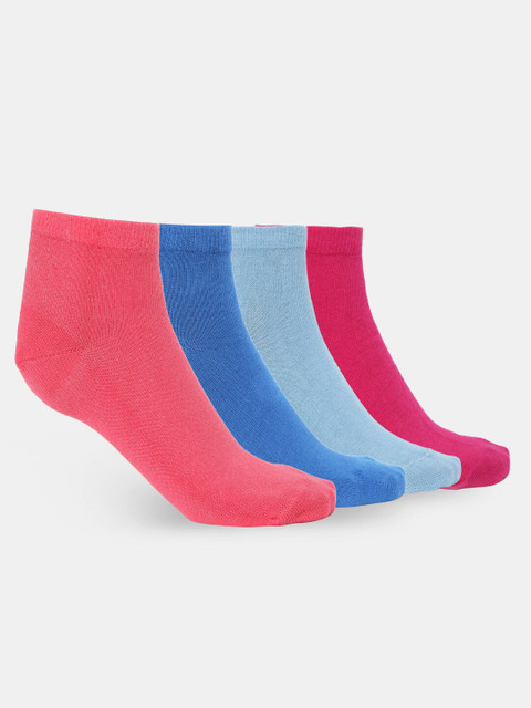 

Smarty Pants Women Pack Of 4 Solid Ankle-Length Socks, Turquoise blue