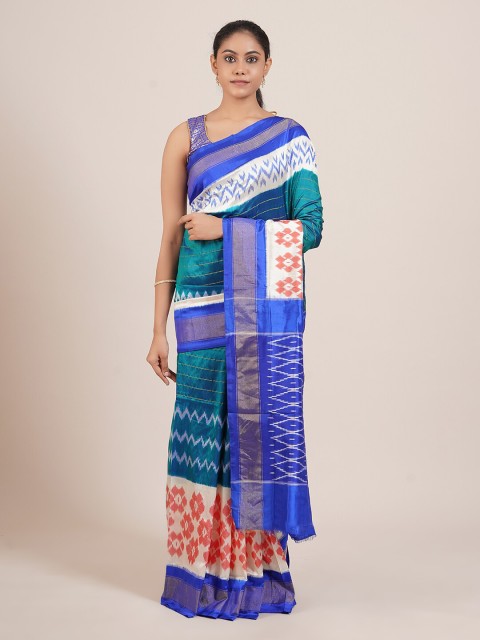 

Pothys Multicoloured Ethnic Motifs Pure Silk Kanjeevaram Saree, Multi