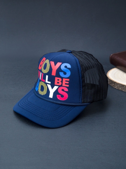 

Golden Peacock Men Navy Blue & Pink Printed Snapback Cap