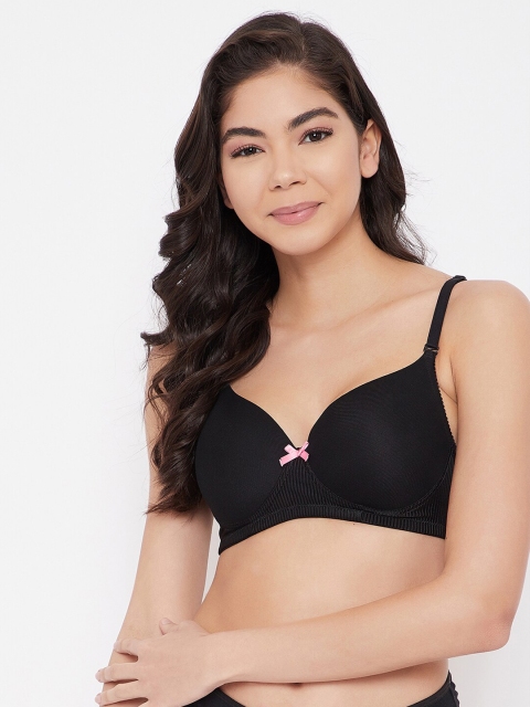 

Clovia Black Half Coverage Lightly Padded Push-Up Bra BR2222A1342B