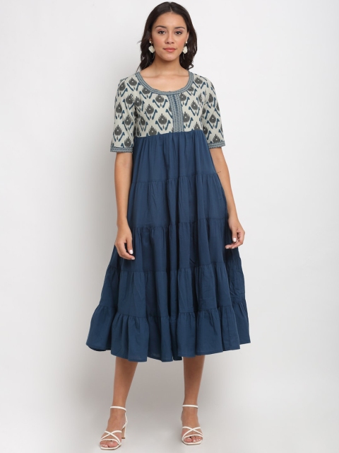 

DIVA WALK Women Blue Ethnic Motifs Printed Anarkali Kurta