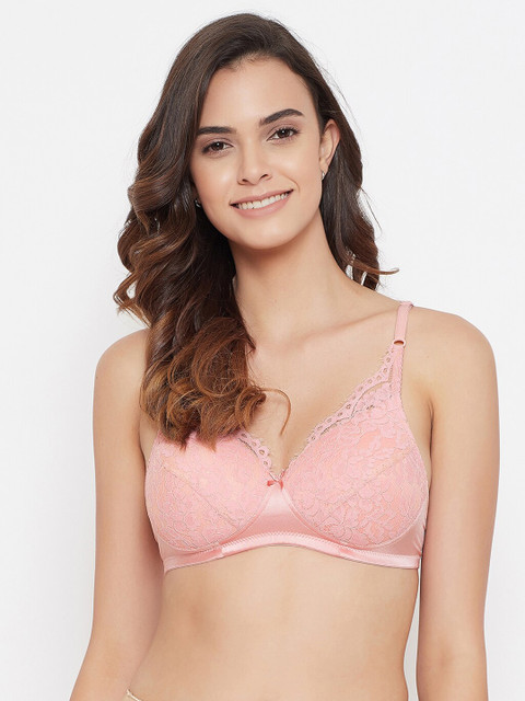 

Clovia Pink Floral Full Coverage Lightly Padded Everyday Bra BR2051P2232B