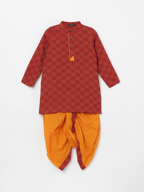 

Melange by Lifestyle Boys Red Pure Cotton Kurta with Dhoti Pants