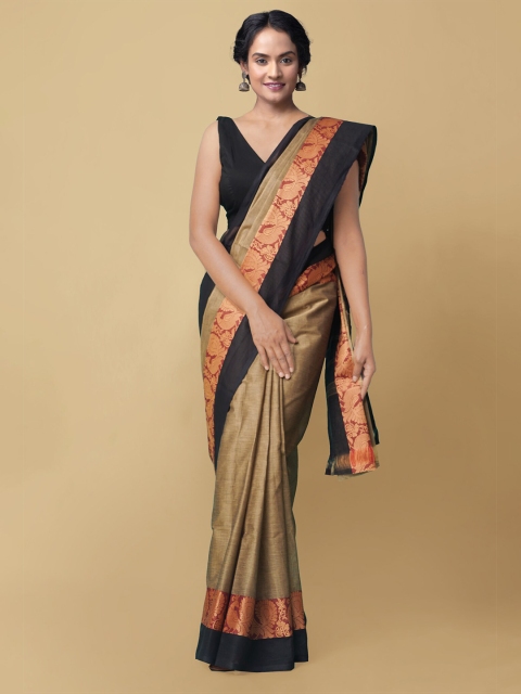 

Unnati Silks Brown & Maroon Pure Cotton Chettinad Saree