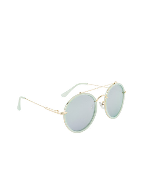 

Ted Smith Unisex Green Lens & Gold-Toned Aviator Sunglasses with Polarised Lens