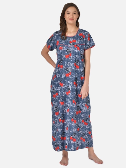 

Klamotten Blue Printed Maxi Nightdress