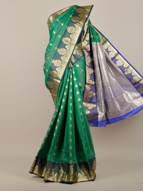 

Pothys Green & Blue Ethnic Motifs Zari Art Silk Saree