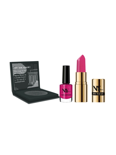 

NY Bae Set of 3 Combo - Grey Eyeshadow, Pink Creme Nail Lacquer, Pink Matte Lipstick, Multi