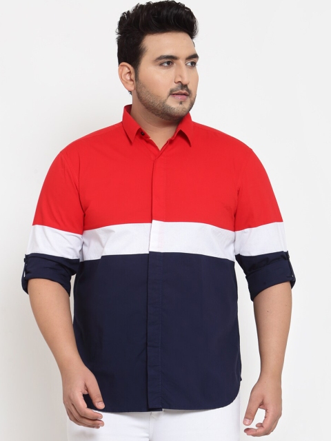 

plusS Men Red Casual Shirt