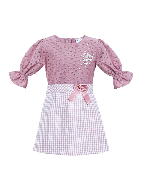 

Daffodils GIRLS WEAR Mauve Checked Jacquard A-Line Dress