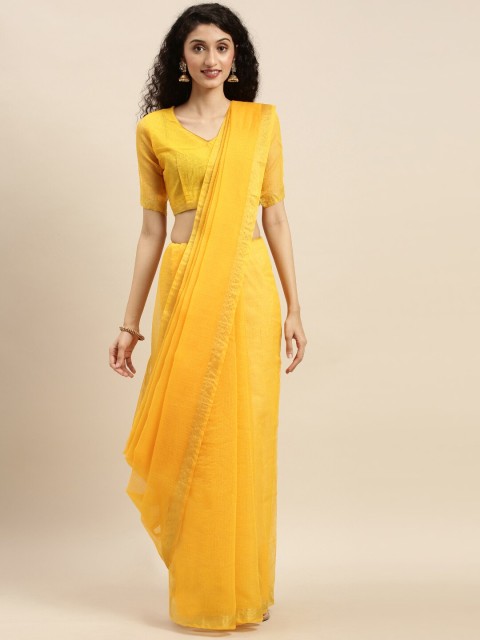 

KALINI Yellow & Gold-Toned Art Silk Saree