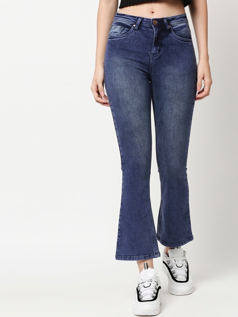 

High Star Women Blue Bootcut High-Rise Heavy Fade Stretchable Jeans