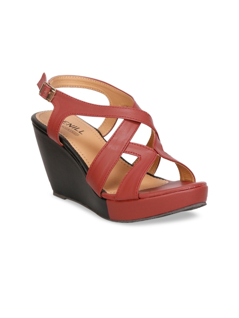 

Denill Maroon Wedge Sandals