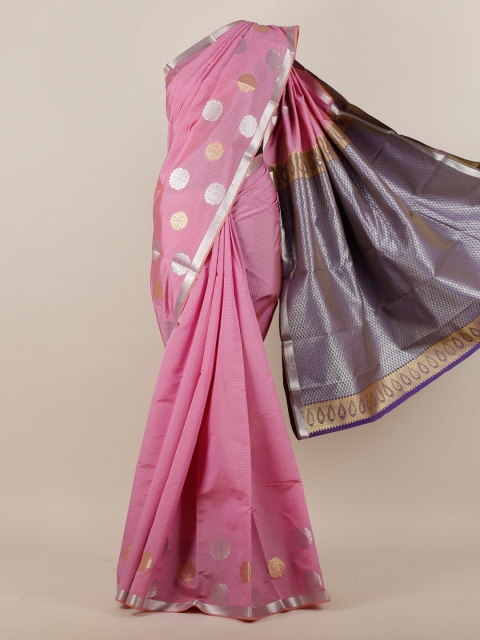 

Pothys Pink & Grey Woven Design Art Silk Saree