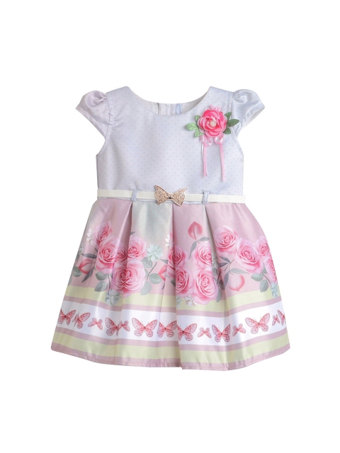 

The Magic Wand White & Pink Floral Satin Dress