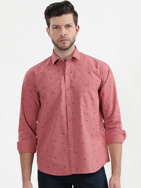 V2 Value & Variety Men Pink Slim Fit Conversational Printed Casual Shirt