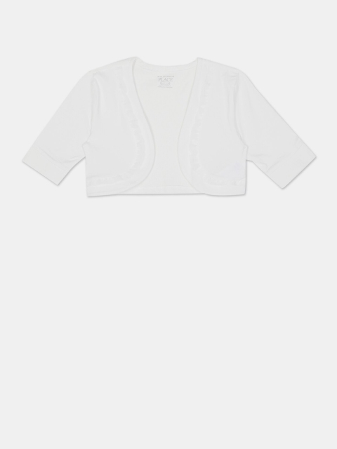 

The Childrens Place Girls White Crop Shrug
