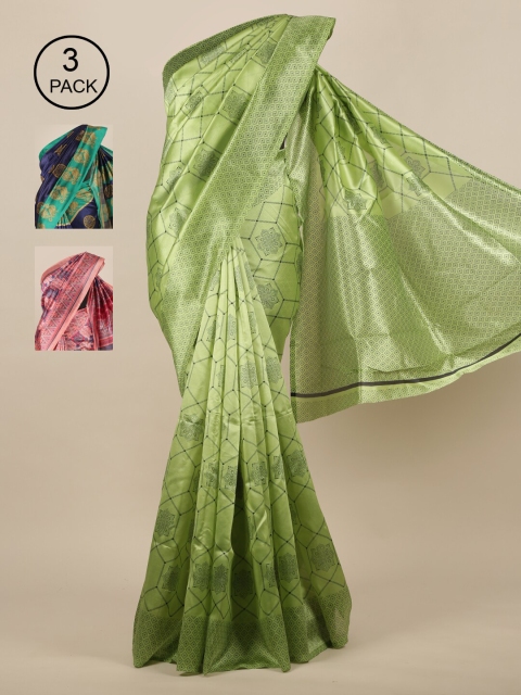 

Pothys Multicoloured Set of 3 Jute Silk Saree, Multi