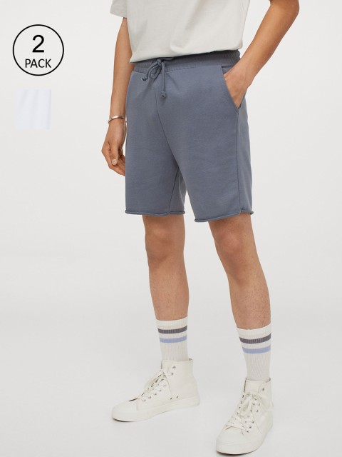 

H&M Men White & Grey 2-Pack Regular Fit Sweatshorts