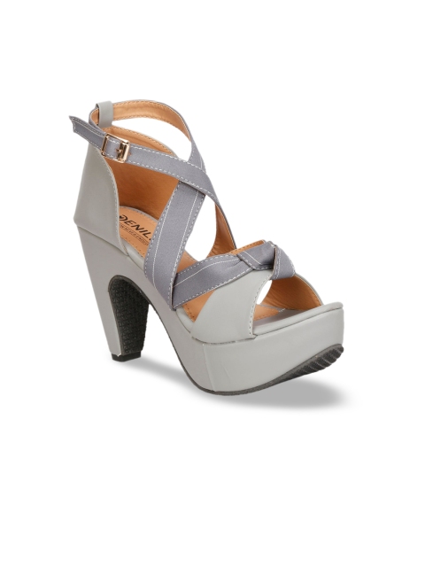 

Denill Grey Platform Gladiators with Buckles