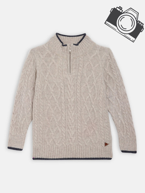 

Blue Giraffe Boys Beige & Black Cable Knit Pullover