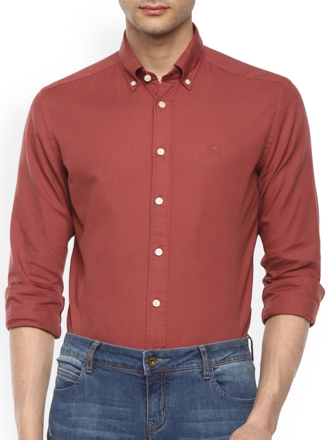 

HACKETT LONDON Men Burgundy Solid Casual Shirt