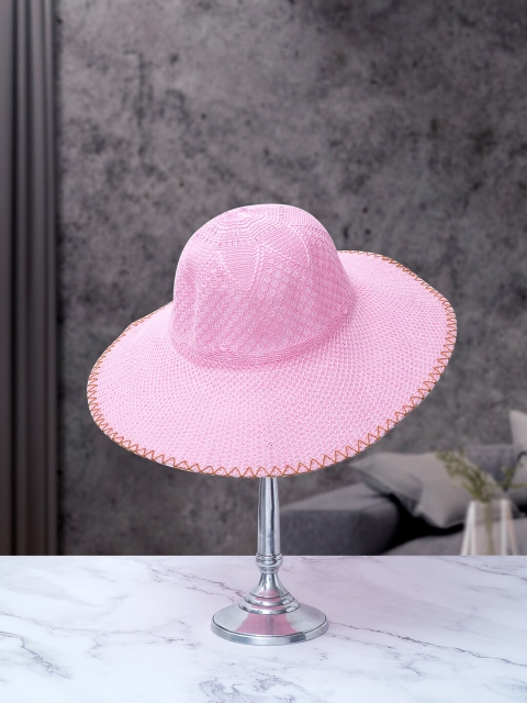 

Golden Peacock Women Pink Woven Design Sun Hat.