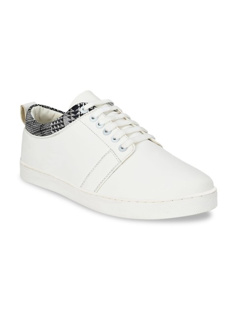 

Provogue Men White Sneakers With Printed Collar