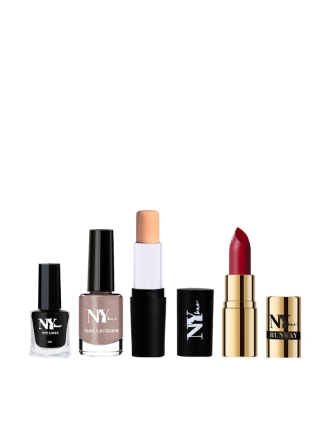 

NY Bae 4 Pcs Color Corrector Stick Lipstick Liquid Eyeliner & Nail Enamel Makeup Kit 20.3g, Multi