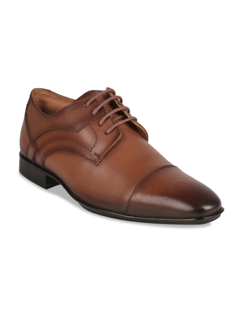 

Liberty Men Tan Brown Solid Formal Leather Derbys