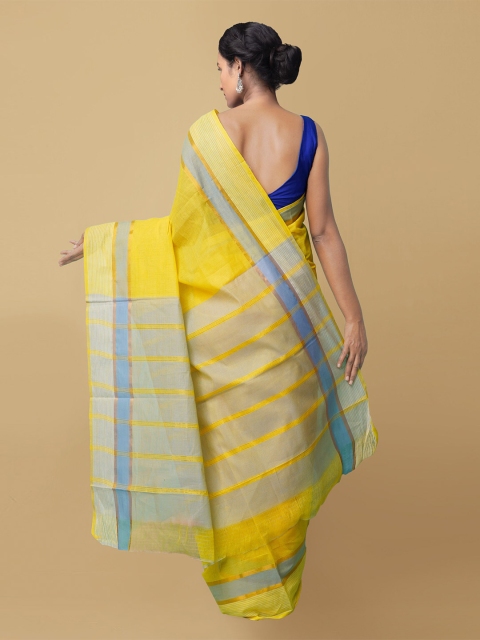 

Unnati Silks Yellow & Green Pure Cotton Mangalagiri Saree