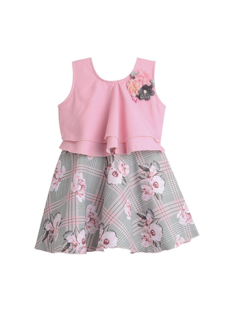 

The Magic Wand Pink Floral Chiffon Dress