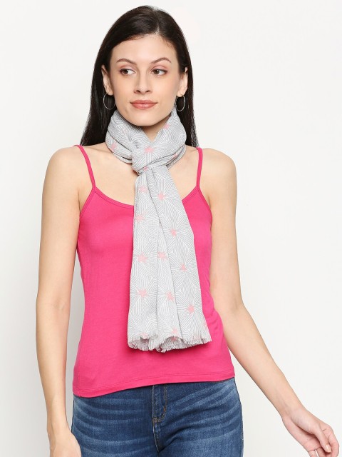 

Honey by Pantaloons Women Grey & White Printed Scarf