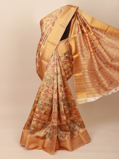 

Pothys Cream-Coloured & Yellow Woven Design Art Silk Saree