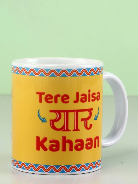

Ferns N Petals Yellow & Red Printed Ceramic Matte Mugs Set of Cups and Mugs