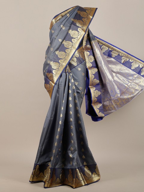 

Pothys Grey & Gold-Toned Woven Design Art Silk Saree