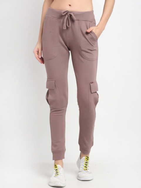 

Club York Women Mauve Solid Straight-Fit Joggers